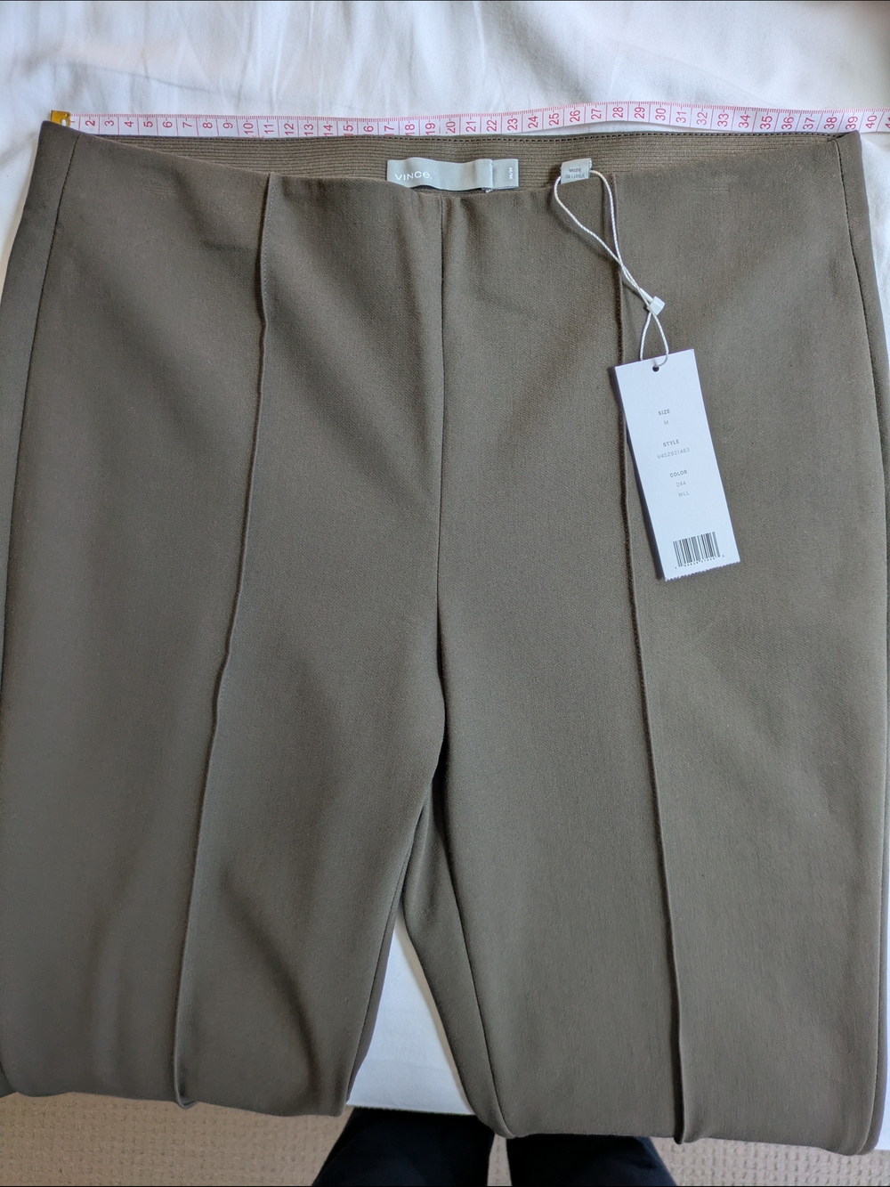 Vince Brown Stirrup Pants Size Medium Front Crease Mid Rise Minimalist|Office - Picture 6 of 9